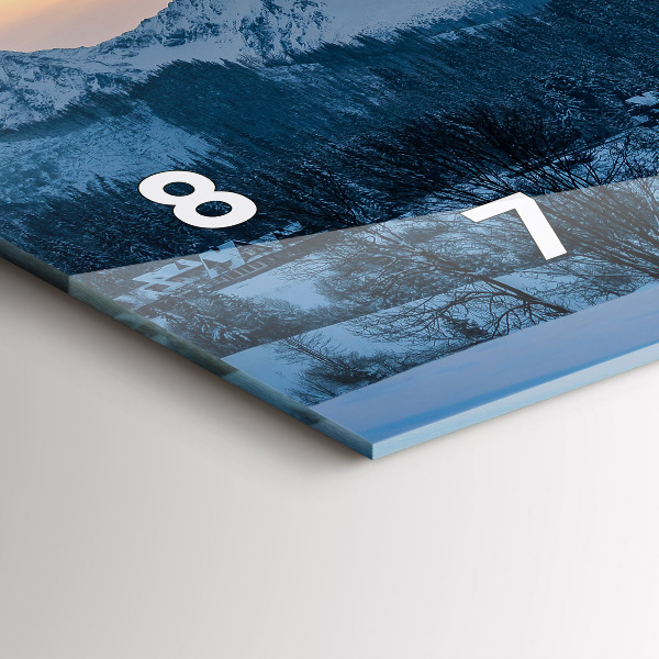 Horizontální skleněné hodiny na stěnu Horská krajina