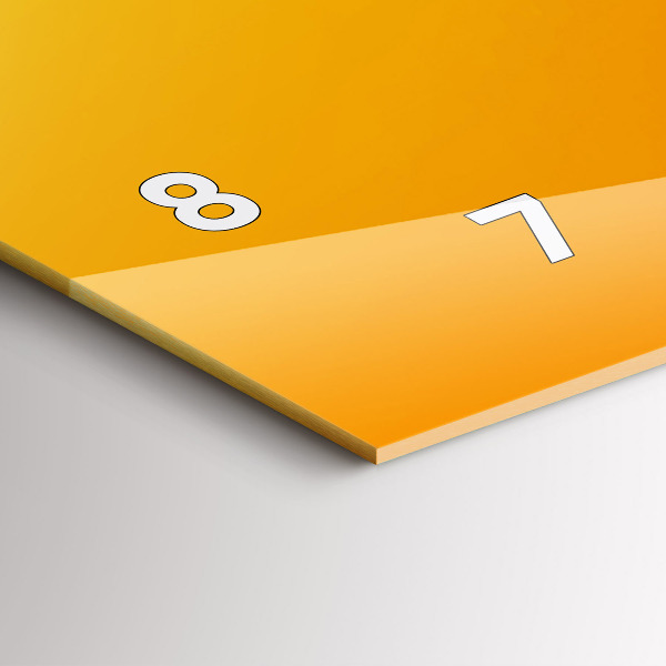 Horizontální skleněné hodiny na stěnu Oranžový