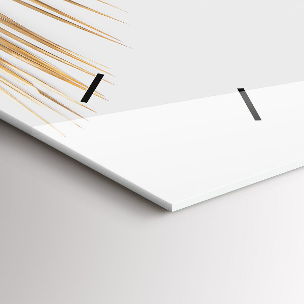 Horizontální skleněné hodiny na stěnu Tropické listy