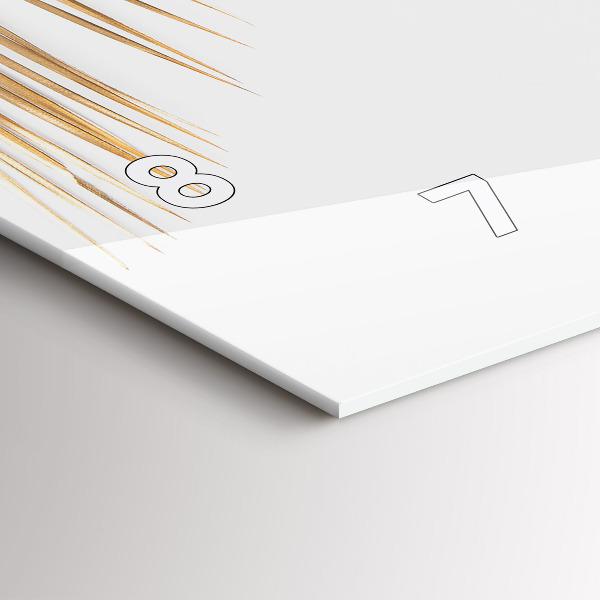 Horizontální skleněné hodiny na stěnu Tropické listy