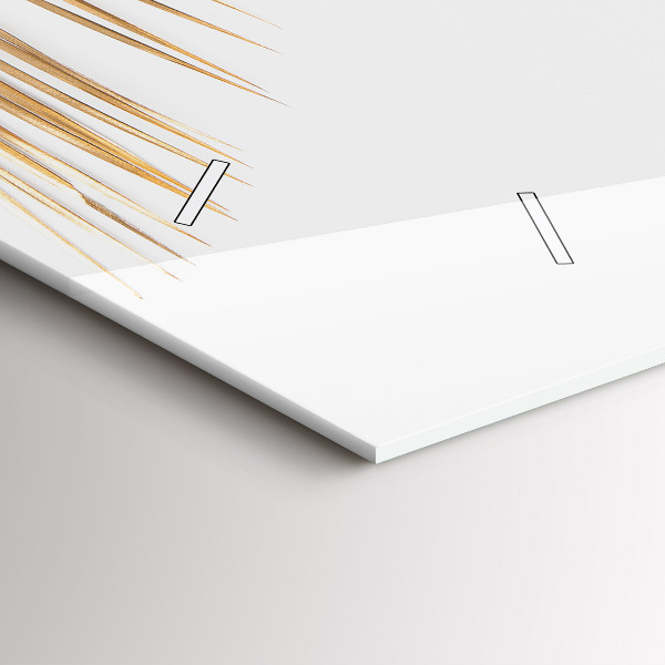 Horizontální skleněné hodiny na stěnu Tropické listy