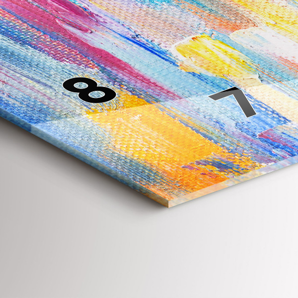 Horizontální skleněné hodiny na stěnu Pár v dešti