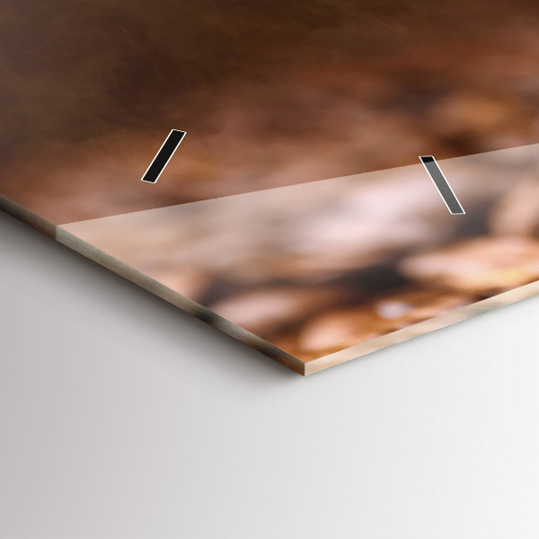 Horizontální skleněné hodiny na stěnu Kávová zrna