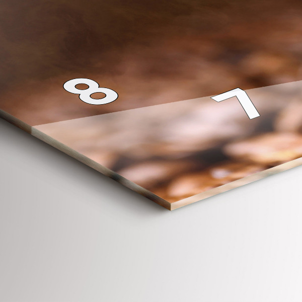 Horizontální skleněné hodiny na stěnu Kávová zrna