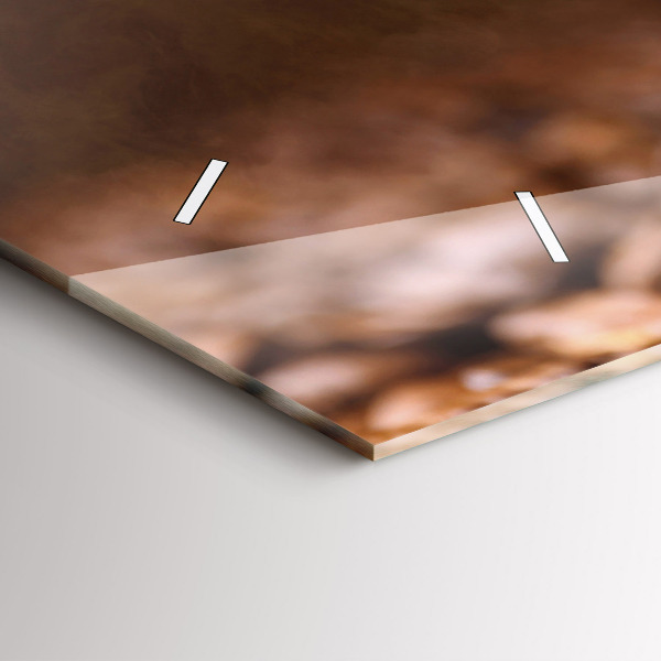 Horizontální skleněné hodiny na stěnu Kávová zrna