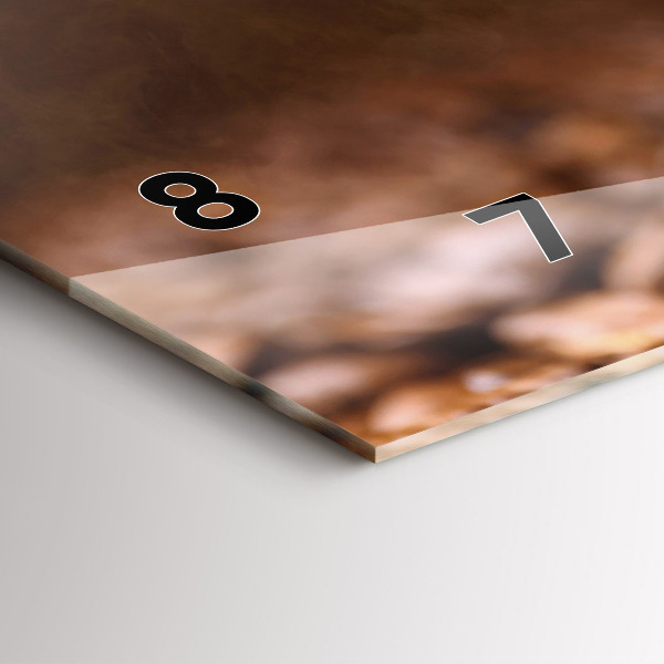 Horizontální skleněné hodiny na stěnu Kávová zrna