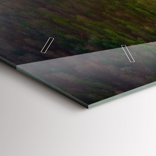 Horizontální skleněné hodiny na stěnu Západ slunce nad horami