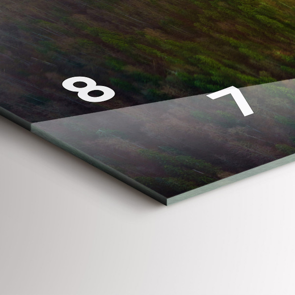 Horizontální skleněné hodiny na stěnu Západ slunce nad horami