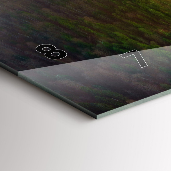 Horizontální skleněné hodiny na stěnu Západ slunce nad horami