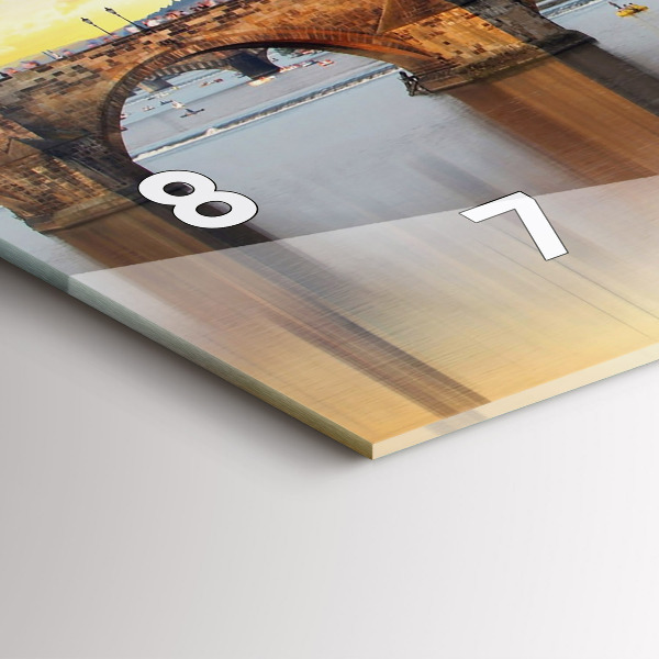 Horizontální skleněné hodiny na stěnu Panorama nad řekou