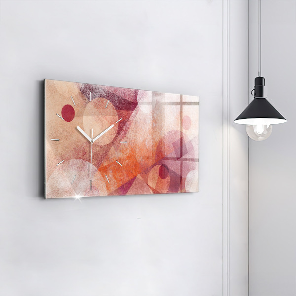 Horizontální skleněné hodiny na stěnu Geometrická abstrakce