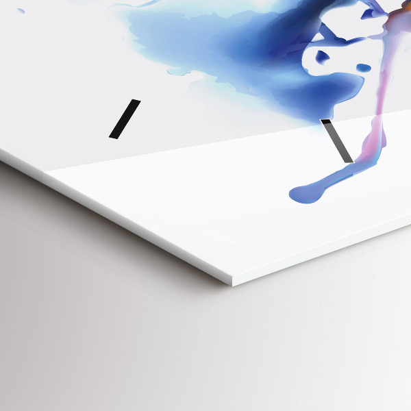 Horizontální skleněné hodiny na stěnu Lev akvarel