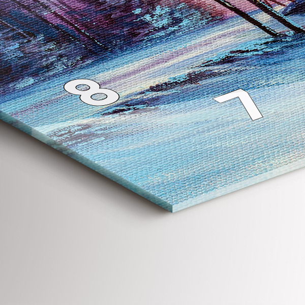 Horizontální skleněné hodiny na stěnu Vánoční stromek a most