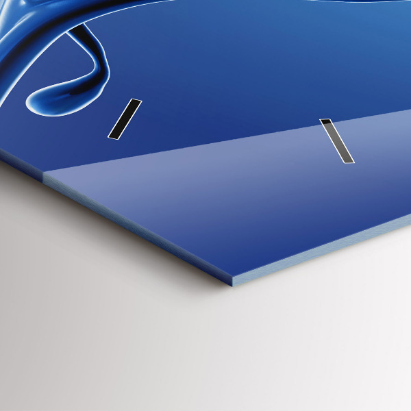 Horizontální skleněné hodiny na stěnu Tekutá abstrakce