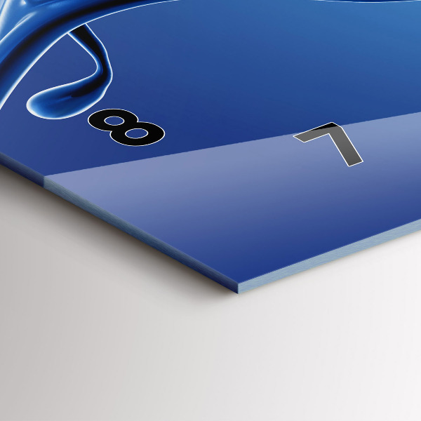 Horizontální skleněné hodiny na stěnu Tekutá abstrakce