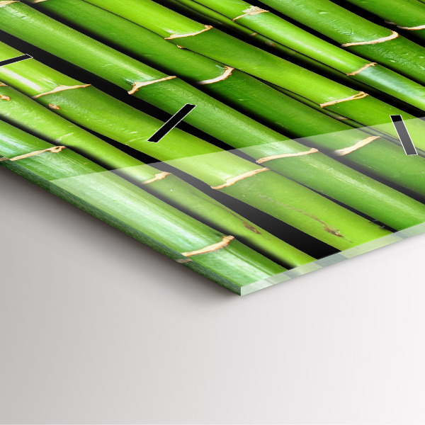 Skleněné hodiny čtvercové Asijský bambus