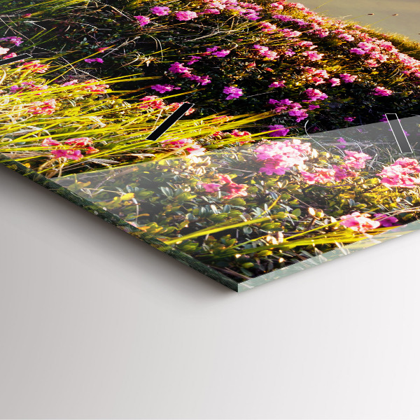 Skleněné hodiny čtvercové Horská krajina