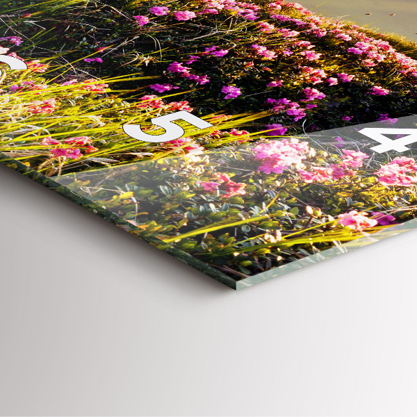 Skleněné hodiny čtvercové Horská krajina