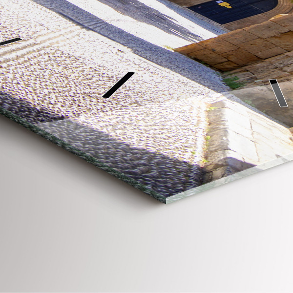 Skleněné hodiny čtvercové Malebná ulice na Rhodosu