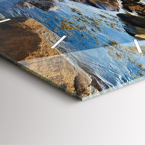 Skleněné hodiny čtvercové Maják Annisquam