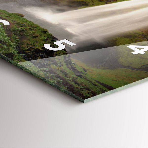 Skleněné hodiny čtvercové Vodopád na Islandu