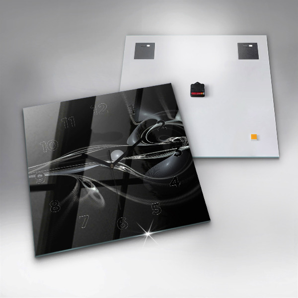 Skleněné hodiny čtvercové Abstraktní kouř