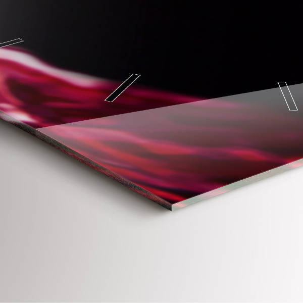 Skleněné hodiny čtvercové Červené víno