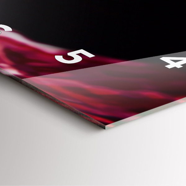 Skleněné hodiny čtvercové Červené víno