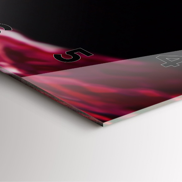 Skleněné hodiny čtvercové Červené víno