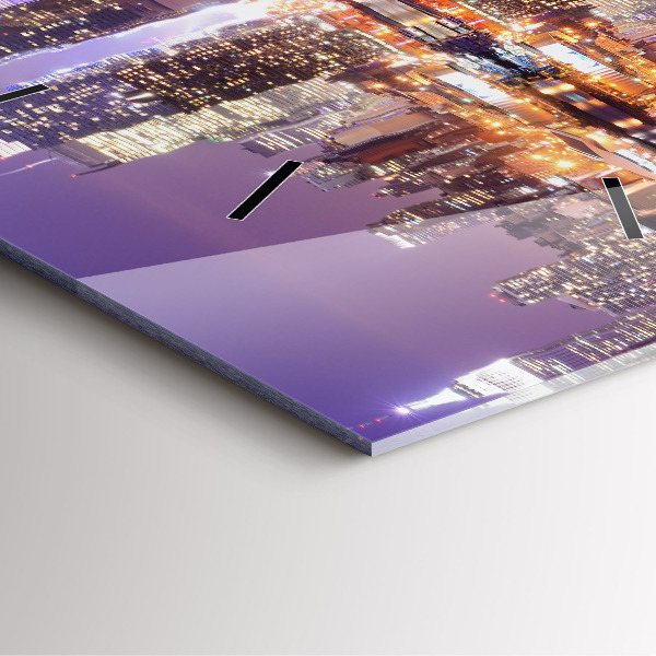 Skleněné hodiny čtvercové New York v noci