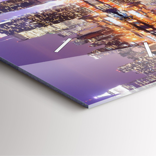 Skleněné hodiny čtvercové New York v noci