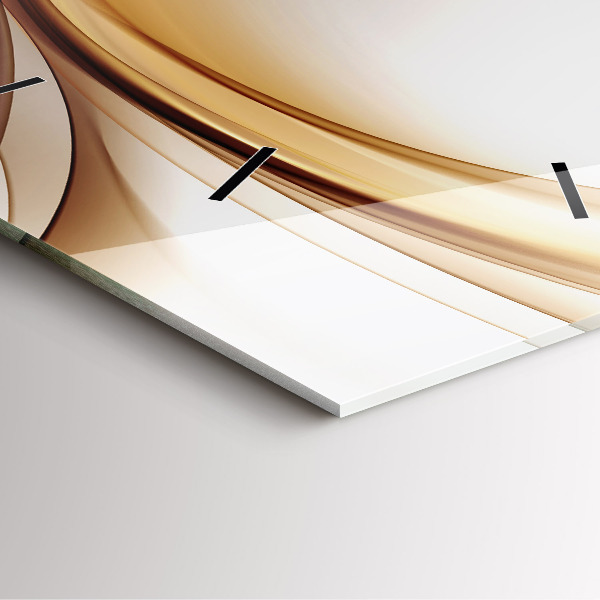 Skleněné hodiny čtvercové Zlatá abstrakce