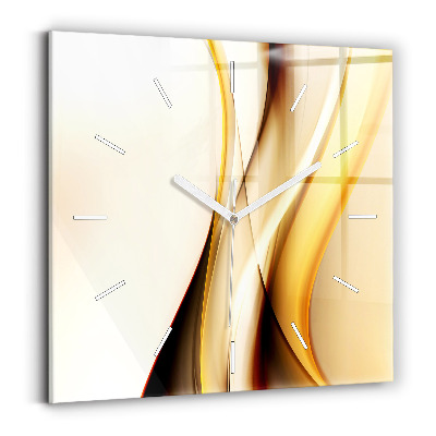 Skleněné hodiny čtvercové Abstrakce vlny