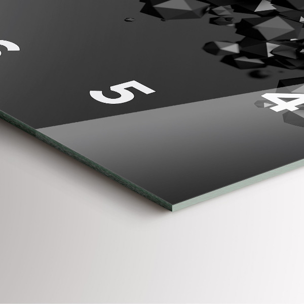 Skleněné hodiny čtvercové Černá abstrakce