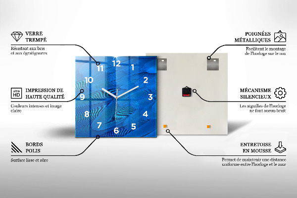 Skleněné hodiny čtvercové Krajinné panorama Paříže