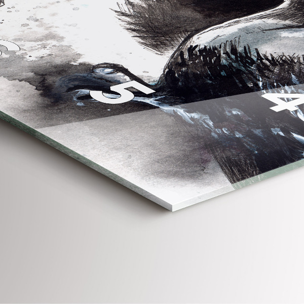 Skleněné hodiny čtvercové Malovaní ptáci