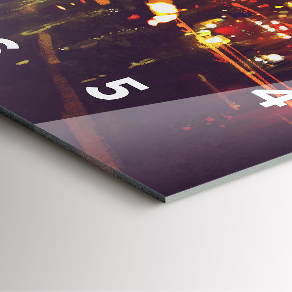 Skleněné hodiny čtvercové Malované město