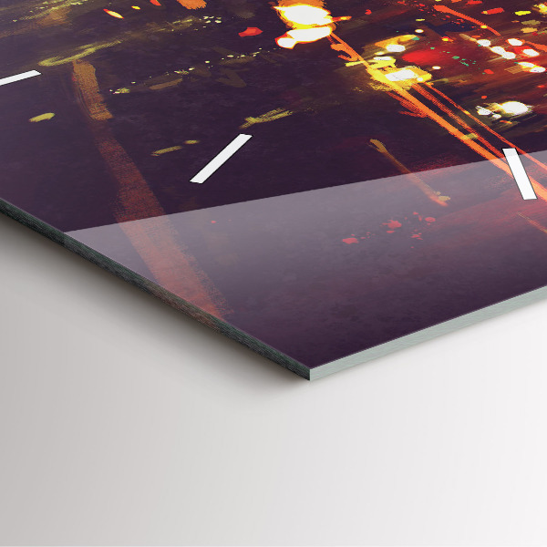 Skleněné hodiny čtvercové Malované město