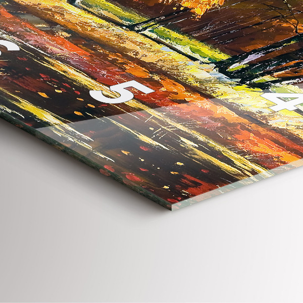 Skleněné hodiny čtvercové Podzimní krajina s řekou