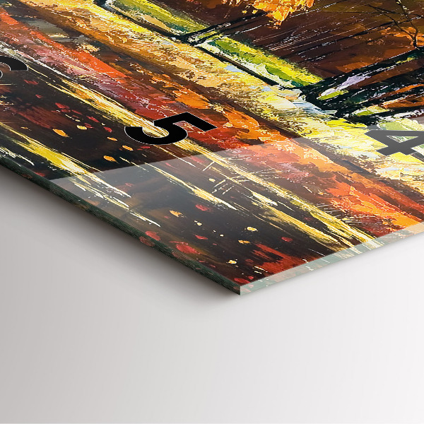 Skleněné hodiny čtvercové Podzimní krajina s řekou