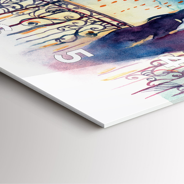 Skleněné hodiny čtvercové Lidé na akvarelu