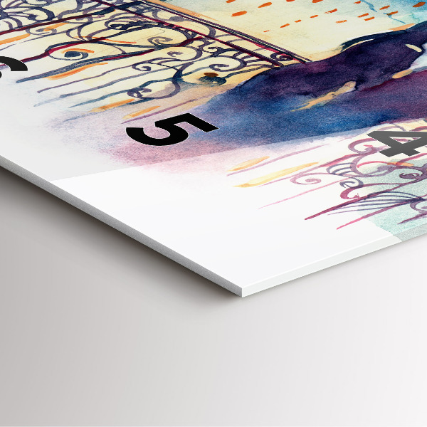 Skleněné hodiny čtvercové Lidé na akvarelu