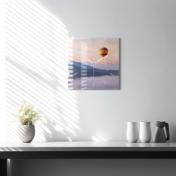 Skleněné hodiny čtvercové Krásná krajina