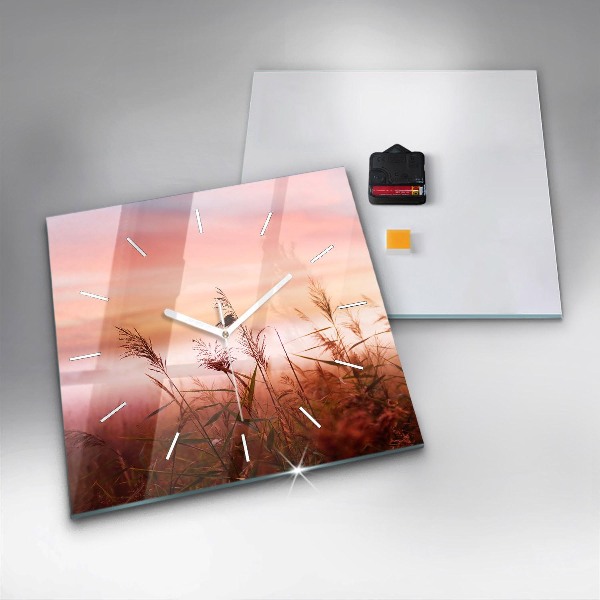 Skleněné hodiny čtvercové Mlhavé ráno