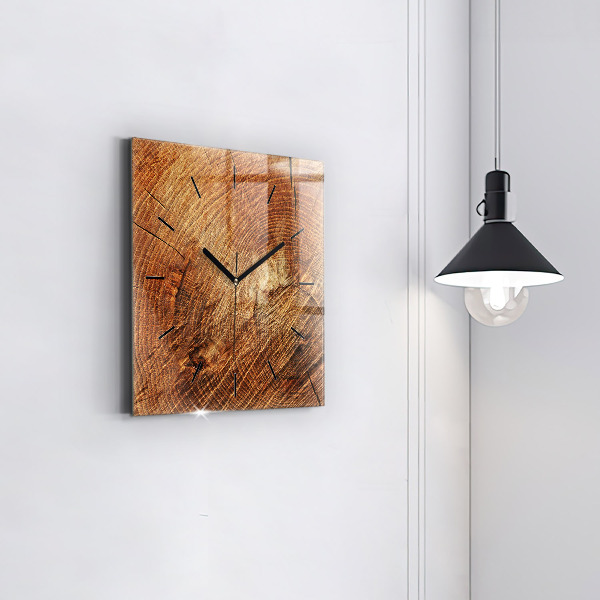 Skleněné hodiny čtvercové Starý kmen stromu