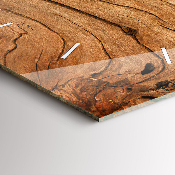 Skleněné hodiny čtvercové Staré dřevo