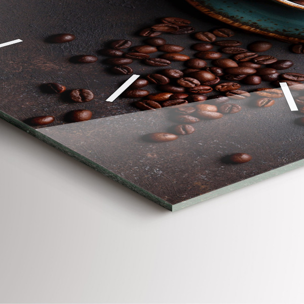 Čtvercové nástěnné hodiny Šálek kávy