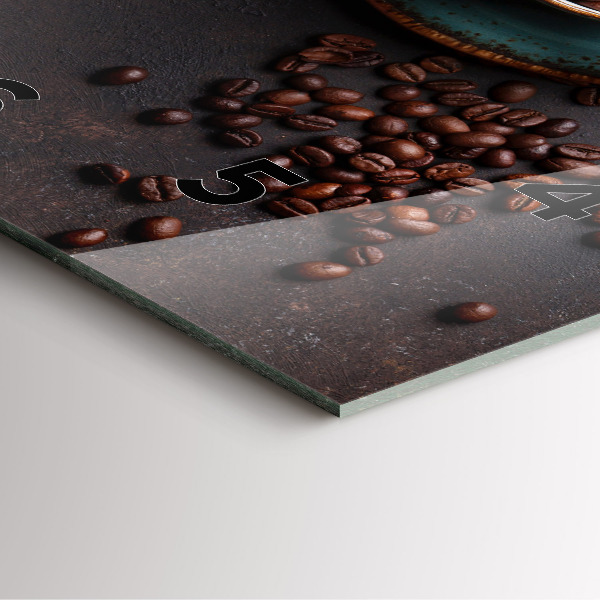 Čtvercové nástěnné hodiny Šálek kávy