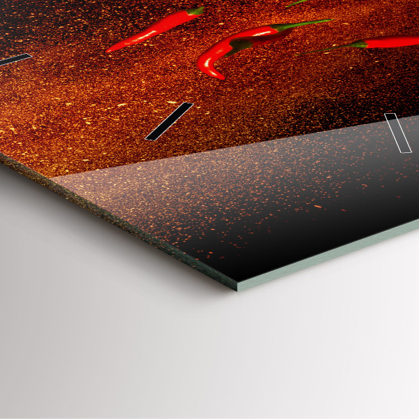 Čtvercové nástěnné hodiny Chilli papričky