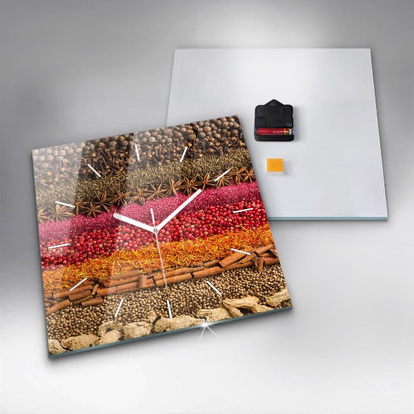 Čtvercové nástěnné hodiny Řady koření